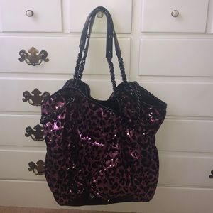 Betsey Johnson leopard print sequin bag